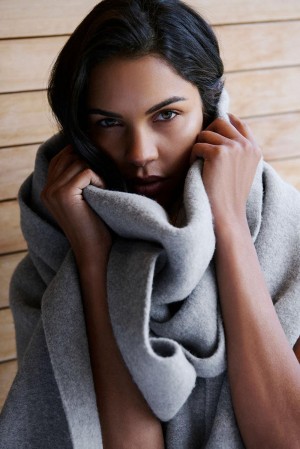 Κασκολ ανδρικα Alo Yoga Merino Wool Oversized γκρι | Greece XQNGO-6239