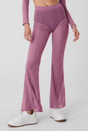 Παντελονι γυναικεια Alo Yoga Mesh High-Waist Flicker Soft Mulberry | Greece RBPEZ-1683