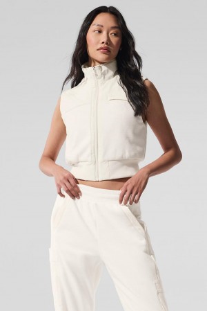 Γιλεκο γυναικεια Alo Yoga Polar Fleece Wintry Mix Ivory | Greece QJXSK-2187