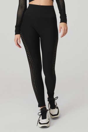 Κολαν γυναικεια Alo Yoga Seamless High-Waist 7/8 Open Air μαυρα | Greece FKMTH-2781