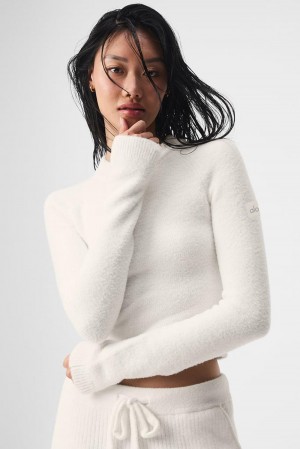 Μακρυμανικο γυναικεια Alo Yoga Snuggle Up Ivory | Greece YSLPT-6371