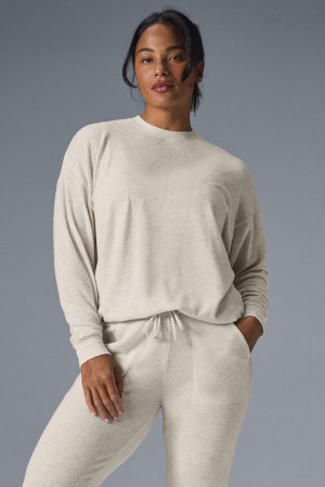 Φουτερ γυναικεια Alo Yoga Soho Oatmeal Heather | Greece VWDHJ-7193