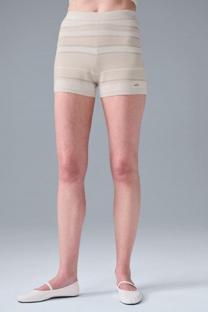 Σορτσ γυναικεια Alo Yoga Sport Play High-Waist Knit Ivory / Alabaster | Greece LDVIC-1806
