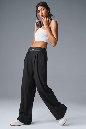 Παντελονι γυναικεια Alo Yoga Suit Up (Regular) μαυρα | Greece RTLCK-3291