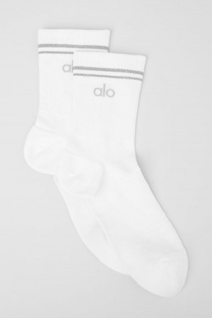 Καλτσεσ γυναικεια Alo Yoga Unisex Half-Crew Performance ασπρα | Greece TDCRX-5927