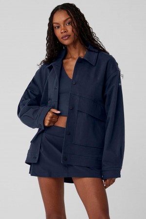 Μπουφαν γυναικεια Alo Yoga Unisex One Up σκουρο μπλε | Greece LDYBT-3856