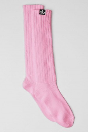 Καλτσεσ γυναικεια Alo Yoga Unisex Scrunch ροζ | Greece NHXAE-7490
