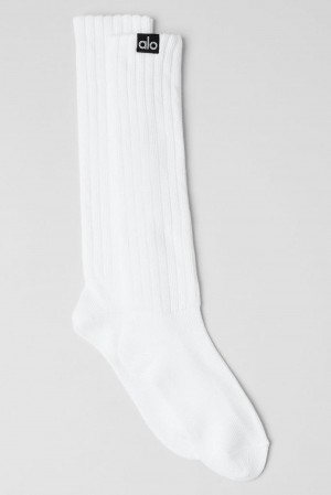 Καλτσεσ γυναικεια Alo Yoga Unisex Scrunch ασπρα | Greece SYPOQ-0735