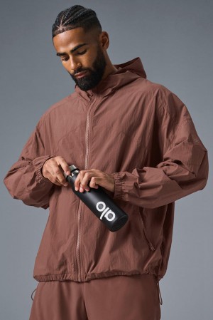 Μπουφαν ανδρικα Alo Yoga Vantage Nylon Ripstop Track Chestnut | Greece YLNXO-2048