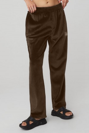 Παντελονι γυναικεια Alo Yoga Velour Baller Espresso | Greece XWCYL-5390