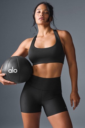 Αθλητικο Σουτιεν γυναικεια Alo Yoga Airlift Advantage Racerback μαυρα | Greece YFNVH-5643