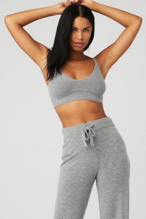Αθλητικο Σουτιεν γυναικεια Alo Yoga Cashmere Jet Set γκρι | Greece AZYME-1078