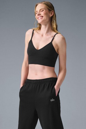 Αθλητικο Σουτιεν γυναικεια Alo Yoga Delightlette μαυρα | Greece XIFYZ-3012