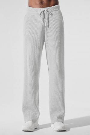 Παντελονι Φορμα ανδρικα Alo Yoga Domain Rib Knit γκρι | Greece HFPQG-2491