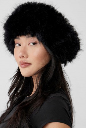 κορδελα μαλλιων γυναικεια Alo Yoga Faux Fur Wintersun μαυρα | Greece BKPAO-5928
