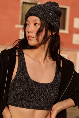 Αθλητικο Σουτιεν γυναικεια Alo Yoga Marl Sweater μαυρα | Greece BDIOV-4026