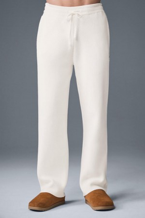 Παντελονι Φορμα ανδρικα Alo Yoga Scholar Straight Leg Ivory | Greece IBCAR-6578