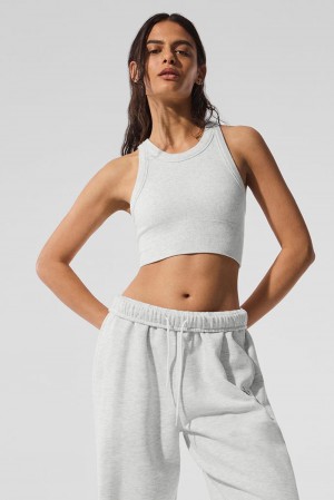 Αθλητικο Σουτιεν γυναικεια Alo Yoga Seamless Delight High Neck ασπρα | Greece BZSUW-3740