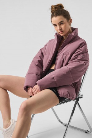 Μπουφαν Φουσκωτο γυναικεια Alo Yoga Stretch Woven Street Woodrose | Greece QRBVG-8413