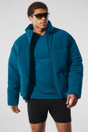 Μπουφαν Φουσκωτο ανδρικα Alo Yoga Stretch Woven Street μπλε | Greece YVWTQ-0158