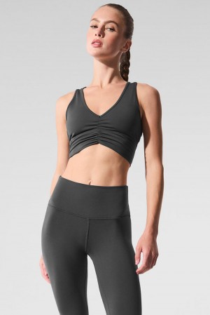 Αθλητικο Σουτιεν γυναικεια Alo Yoga Wild Thing Anthracite | Greece UYQBA-4738