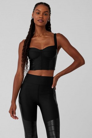 φανελακια για τρεξιμο γυναικεια Alo Yoga Airlift Winter Warm Cropped Supermoto μαυρα | Greece RSNAF-1092