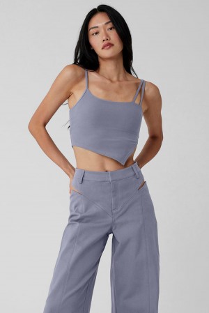 φανελακια για τρεξιμο γυναικεια Alo Yoga Alosoft All Night Fog | Greece YZOAT-7962