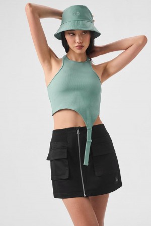 φανελακια για τρεξιμο γυναικεια Alo Yoga Alosoft Ribbed Revelation πρασινο | Greece CNHWD-9127