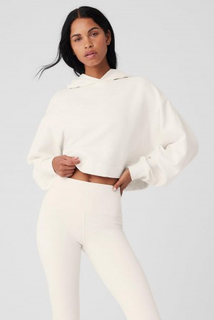 Φουτερ με Κουκουλα γυναικεια Alo Yoga Bae Ivory | Greece ROQCE-1240
