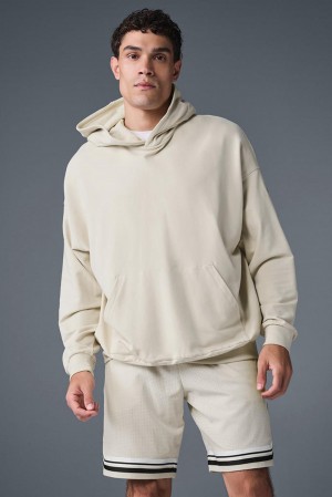 Φουτερ με Κουκουλα ανδρικα Alo Yoga Double Take Bone | Greece PUDMW-9082
