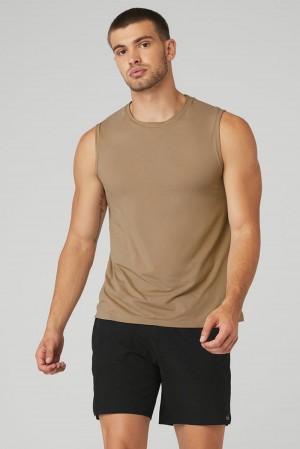 φανελακια για τρεξιμο ανδρικα Alo Yoga Idol Performance Gravel | Greece XYCTP-5179