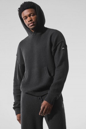 Φουτερ με Κουκουλα ανδρικα Alo Yoga New Class Cashmere μαυρα | Greece ZBPEY-7286