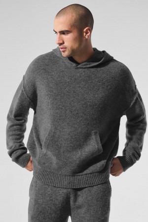 Φουτερ με Κουκουλα ανδρικα Alo Yoga New Class Cashmere Πλατίνα γκρι | Greece UVZRD-4769