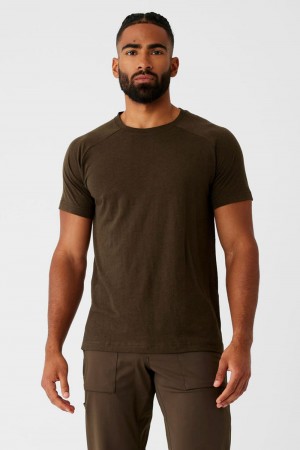 μπλουζακια για τρεξιμο ανδρικα Alo Yoga Triumph Raglan Espresso | Greece HFVLG-9582