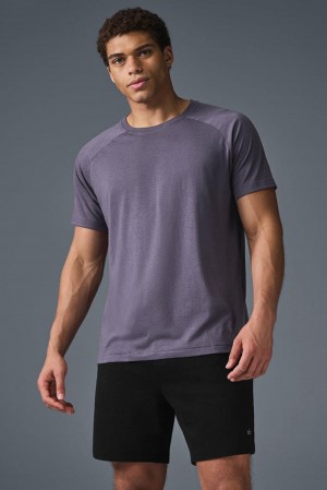 μπλουζακια για τρεξιμο ανδρικα Alo Yoga Triumph Raglan Italian Plum | Greece BHDCL-3789