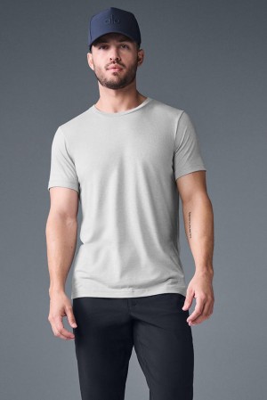 μπλουζακια για τρεξιμο ανδρικα Alo Yoga Triumph γκρι | Greece CVYAL-2937