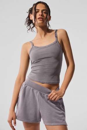 φανελακια για τρεξιμο γυναικεια Alo Yoga Washed Alosoft Sweet Talker γκρι ανοιχτο μπλε | Greece WSTOC-1489