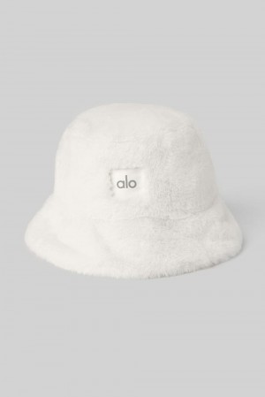 καπελα bucket γυναικεια Alo Yoga Faux Fur Ivory | Greece IORCM-3849