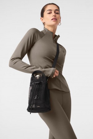 bucket bags γυναικεια Alo Yoga Sheer Cross Body μαυρα | Greece UTRKW-4195