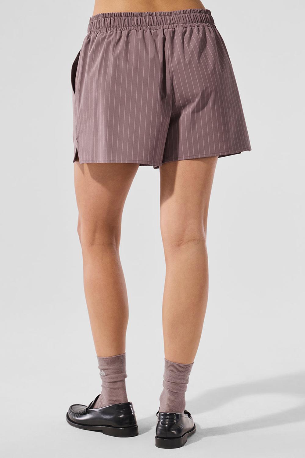 Boxer γυναικεια Alo Yoga Pinstripe Daylight Mushroom / Ivory | Greece  MPUGE-0485