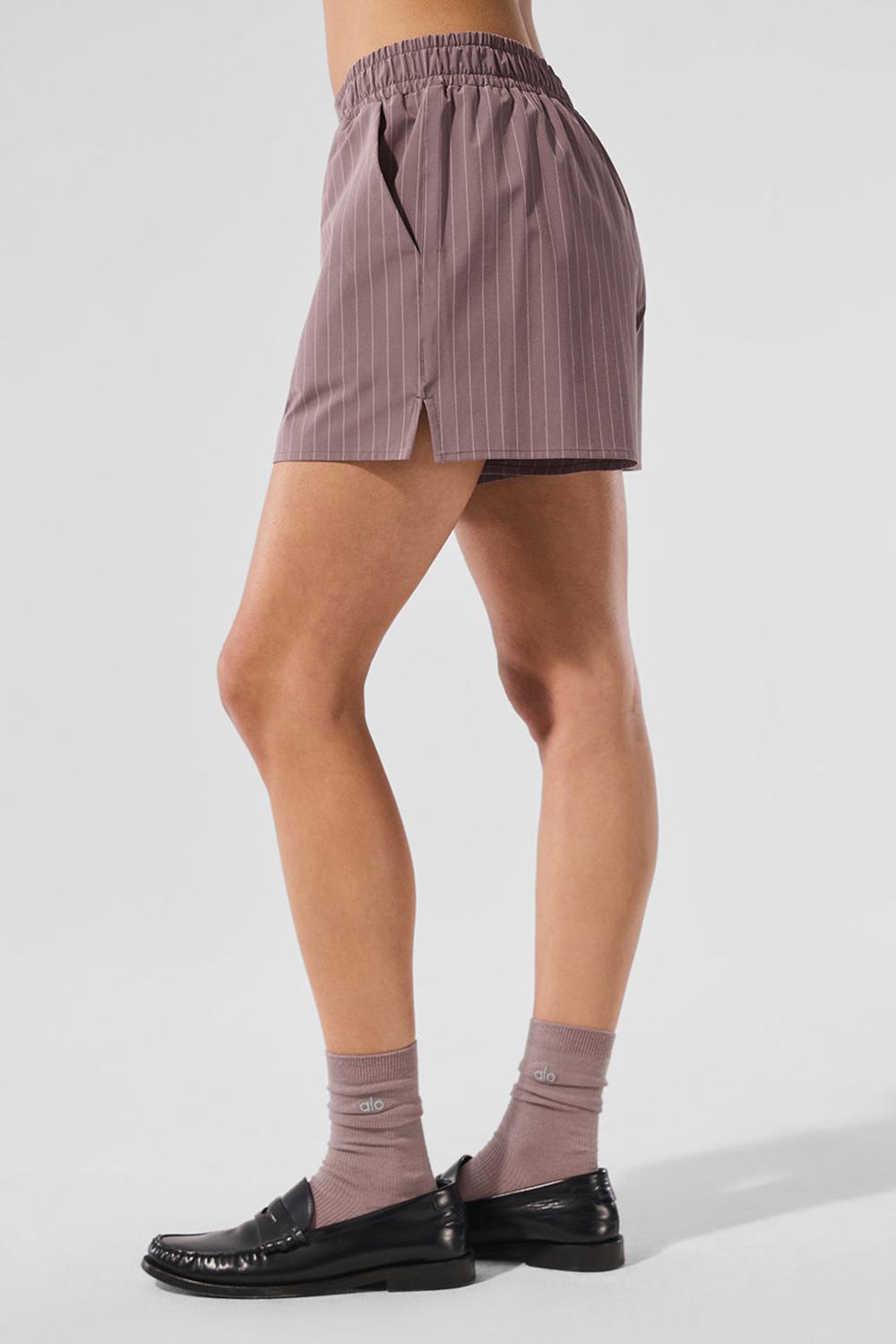 Boxer γυναικεια Alo Yoga Pinstripe Daylight Mushroom / Ivory | Greece  MPUGE-0485