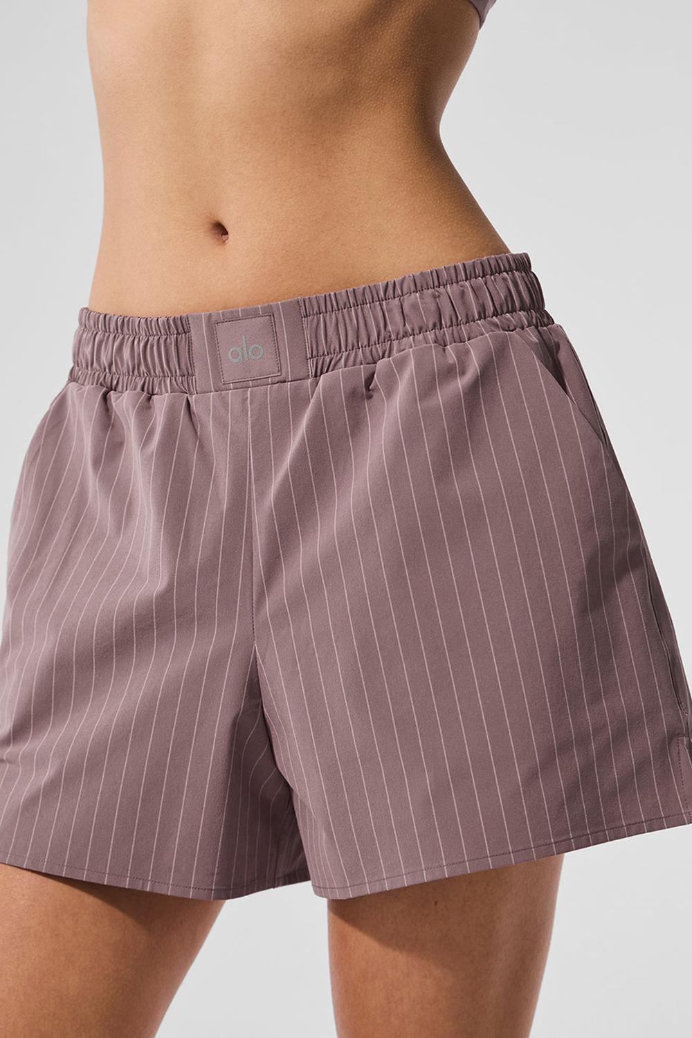 Boxer γυναικεια Alo Yoga Pinstripe Daylight Mushroom / Ivory | Greece  MPUGE-0485