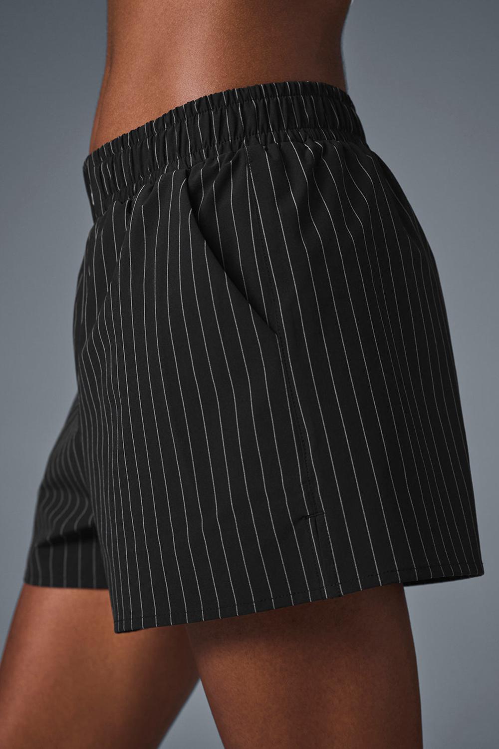 Boxer γυναικεια Alo Yoga Pinstripe Daylight μαυρα Τιτάνιο | Greece  SIQAO-5814