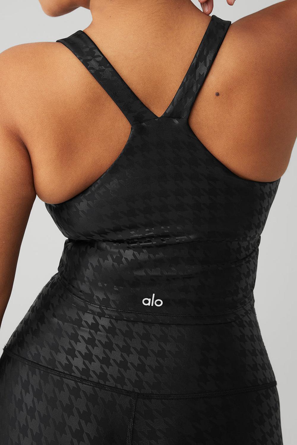 Bra Tank γυναικεια Alo Yoga Airlift Glimmer Houndstooth Real μαυρα | Greece  XUSRV-1294