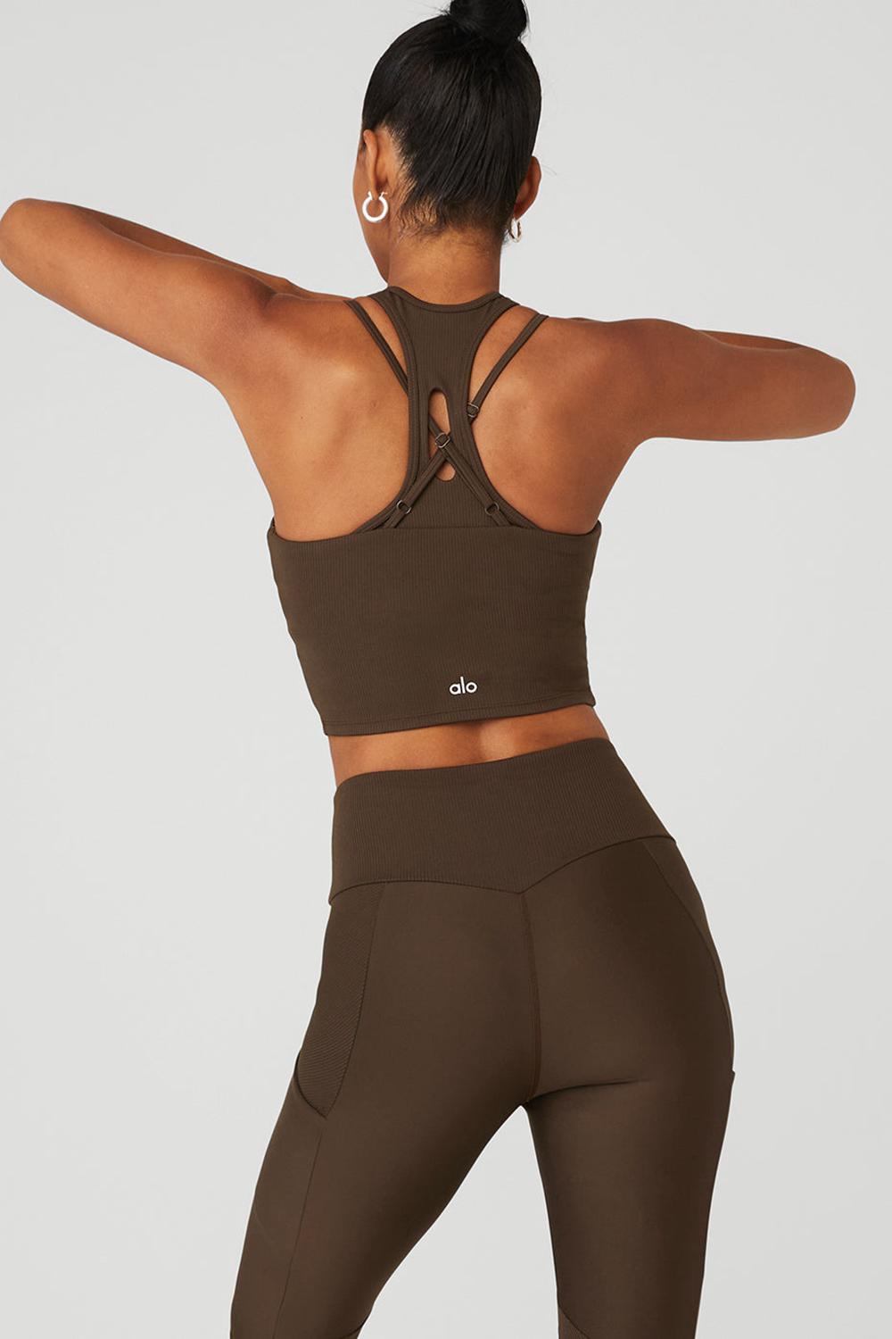 Bra Tank γυναικεια Alo Yoga Ribbed Airlift Enchanted Espresso | Greece  DYCRI-2479