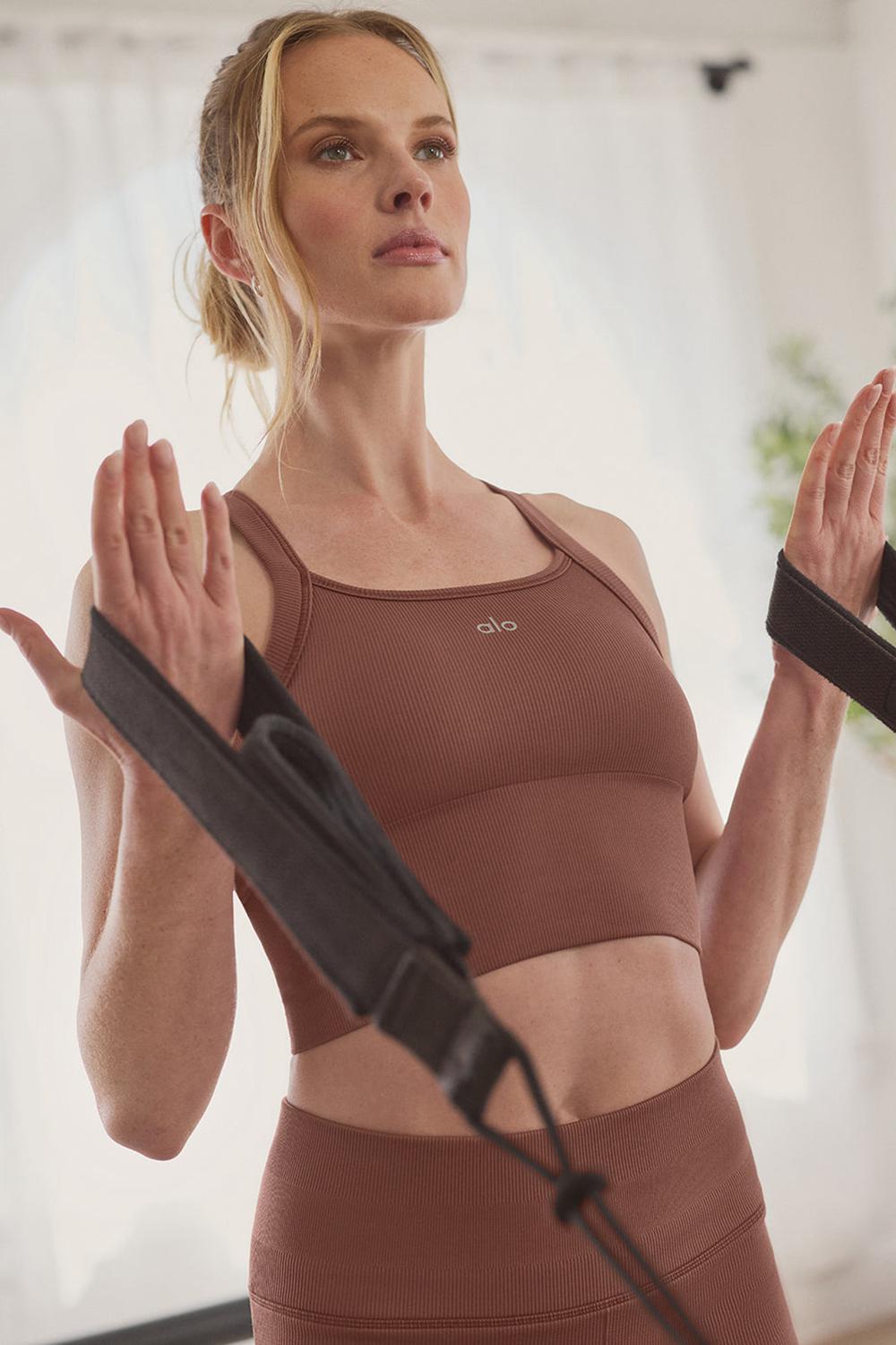 Bra Tank γυναικεια Alo Yoga Seamless Ribbed Favorite Chestnut | Greece  BSLJC-1348