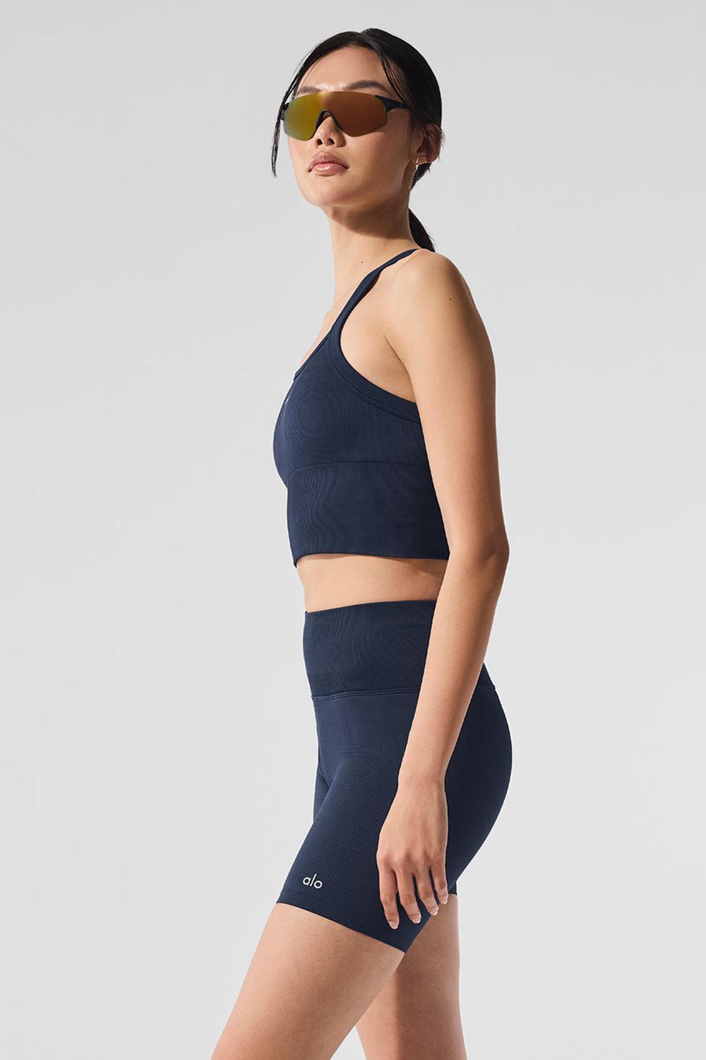 Bra Tank γυναικεια Alo Yoga Seamless Ribbed Favorite σκουρο μπλε | Greece  TYPWA-4829