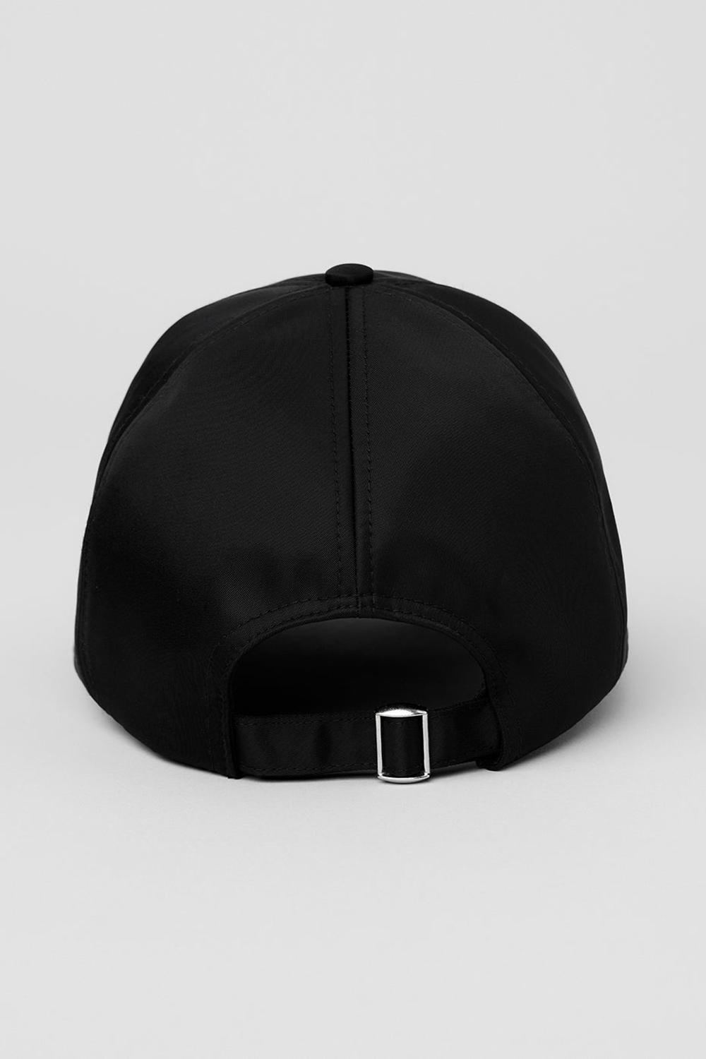 Caps γυναικεια Alo Yoga Satin Off-Duty μαυρα | Greece  MLAVS-0618