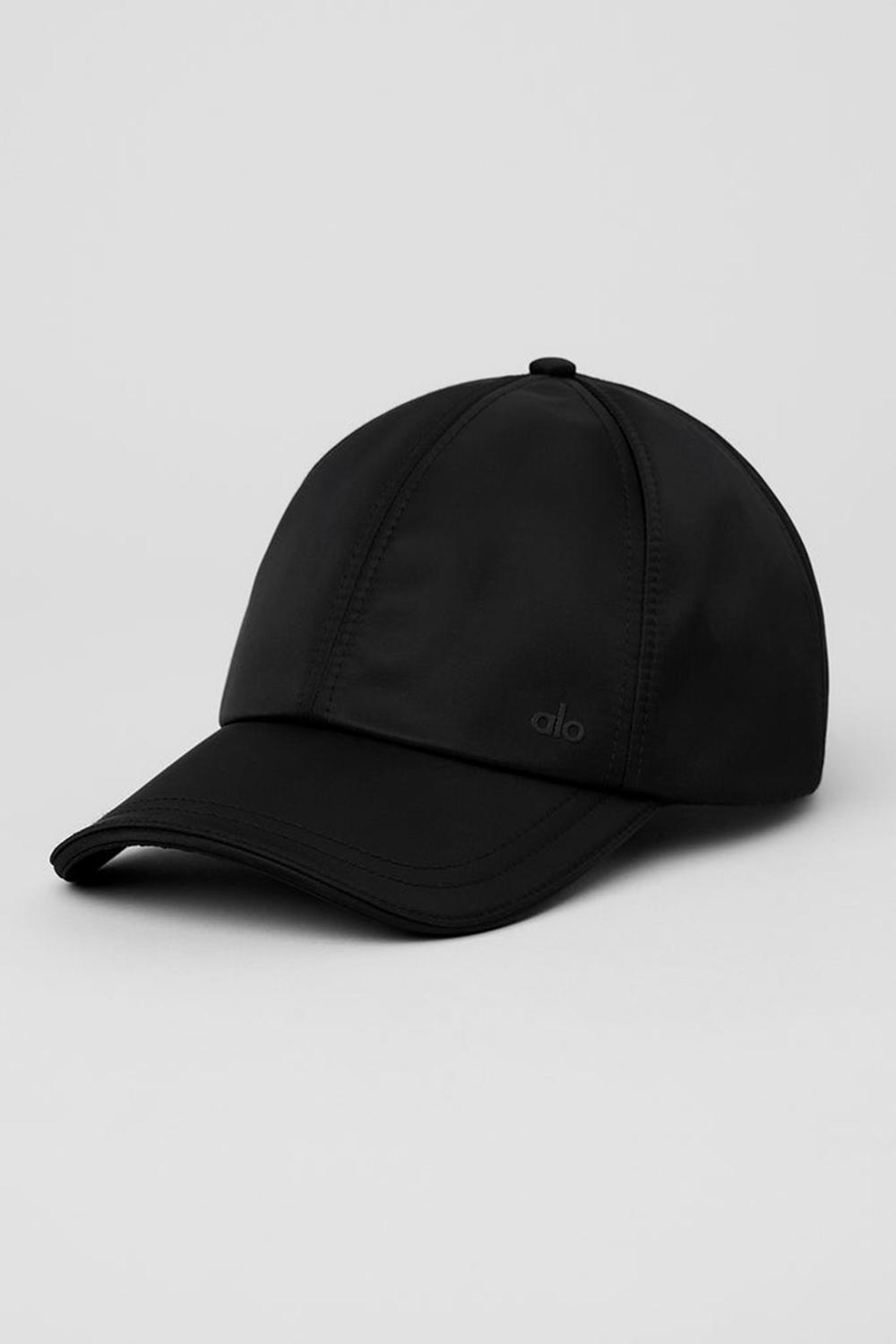 Caps γυναικεια Alo Yoga Satin Off-Duty μαυρα | Greece  MLAVS-0618