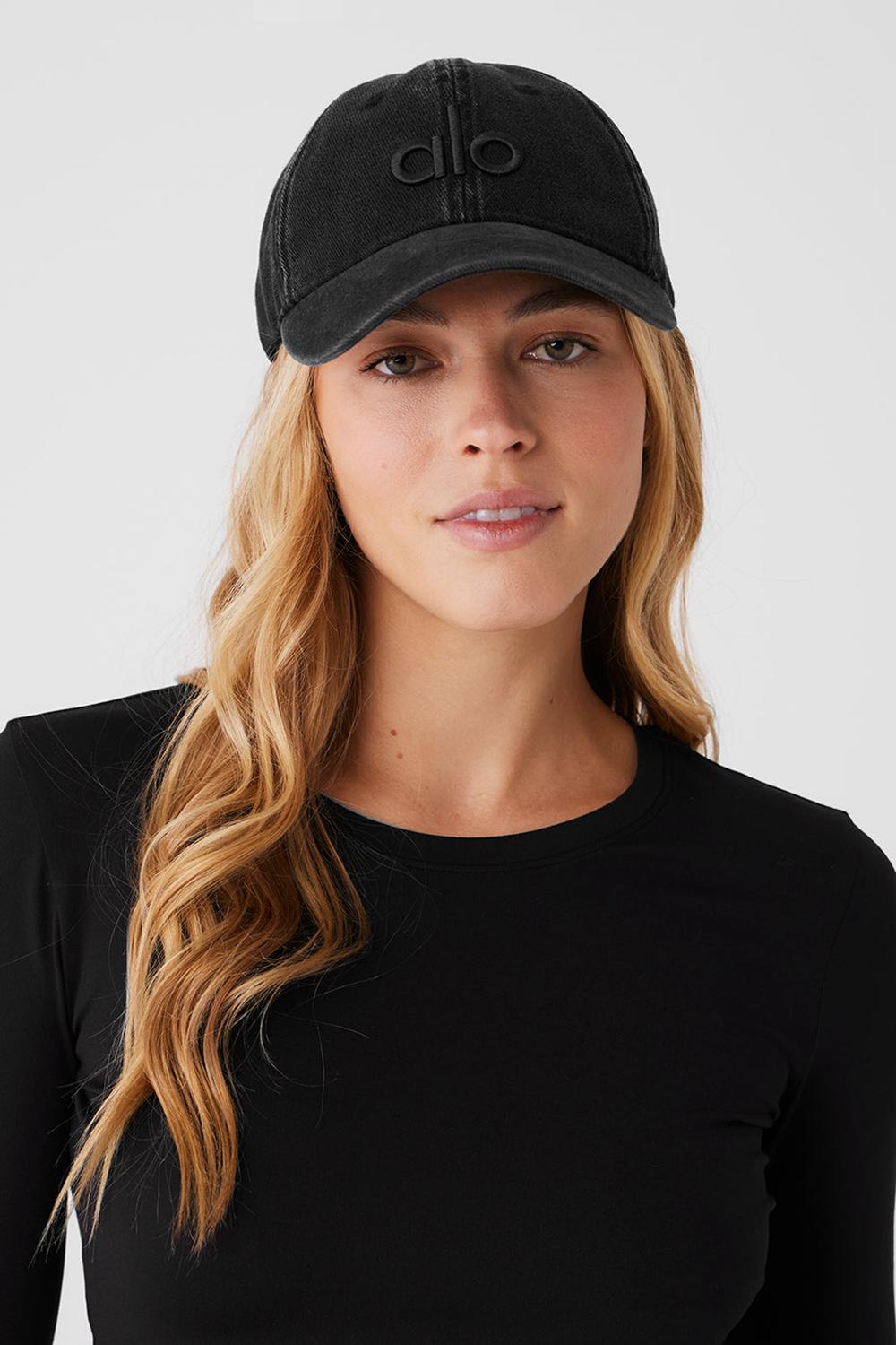 Caps γυναικεια Alo Yoga Washed Off-Duty μαυρα | Greece  ADFNY-4185